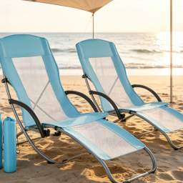 Folding High-Back Camping Chair with Cup Holder and Mesh Back