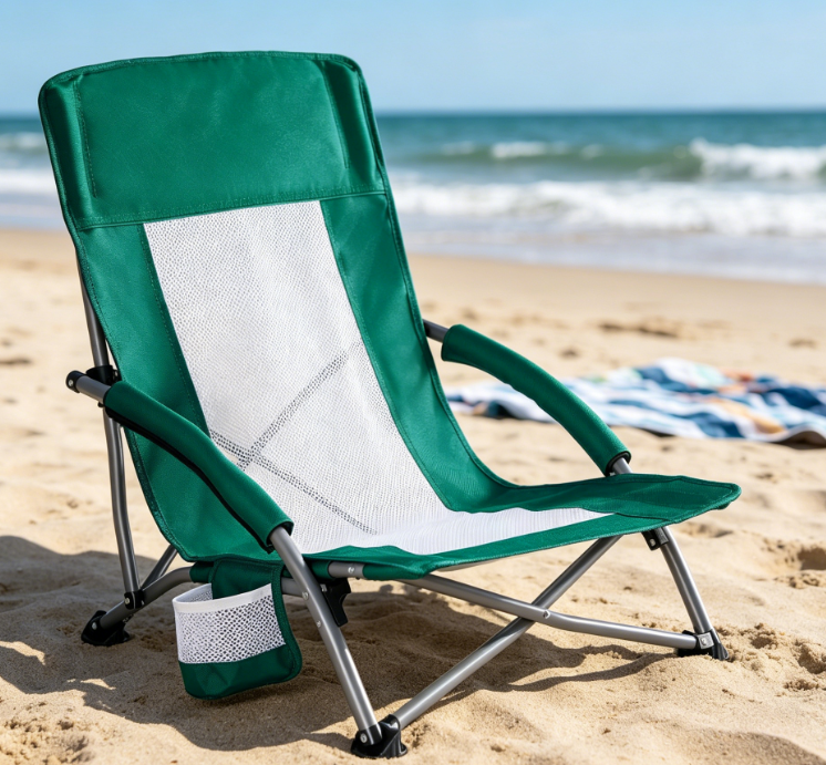 Low-Center-of-Gravity Extra-Wide High-Back Folding Camping Chair