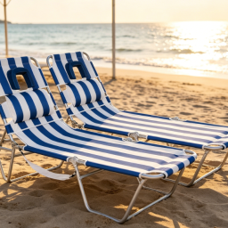 5-Position Adjustable Folding Beach Chair for Tanning (Face-Down)