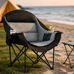 Oversized Heavy-Duty Outdoor Folding Chair with High Weight Capacity